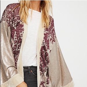 Free People velvet & sequin kimono